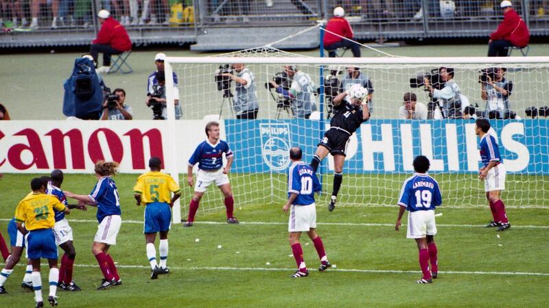 Fabien Barthez makes a save. Photo: Christian Gavelle/Icon Sport via Getty Images
