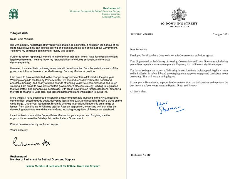 Opposition parties and members of Labour’s left wing had called for her to resign as minister. Photograph: Prime minister's office/ PA