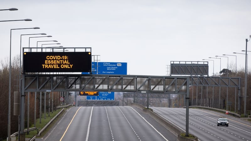 An empty M50 in Dublin. Photograph: Tom Honan/The Irish Times.