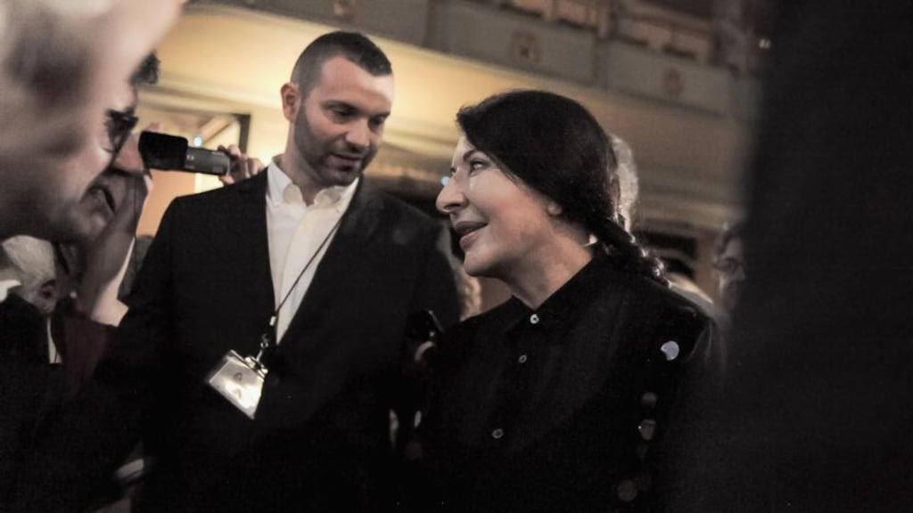 Florence attack: Marina Abramovic at the Palazzo Strozzi’s exhibition of her work. Photograph: Laura Lezza/Getty