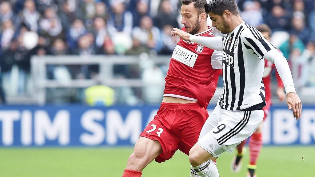 This looks like being Alvaro Morata’s final season in Turin. Photograph: EPA