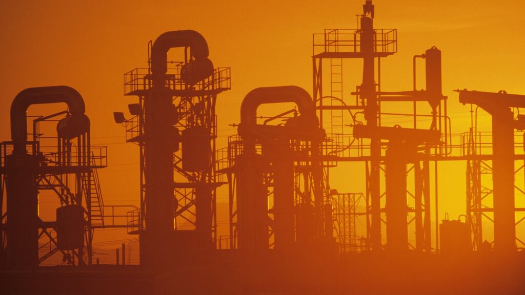 Oil refinery: oil’s sharpest sell-off since summer came after Friday’s meeting of the Organisation of the Petroleum Exporting Countries. Photograph: Andy Sotiriou/Getty Images