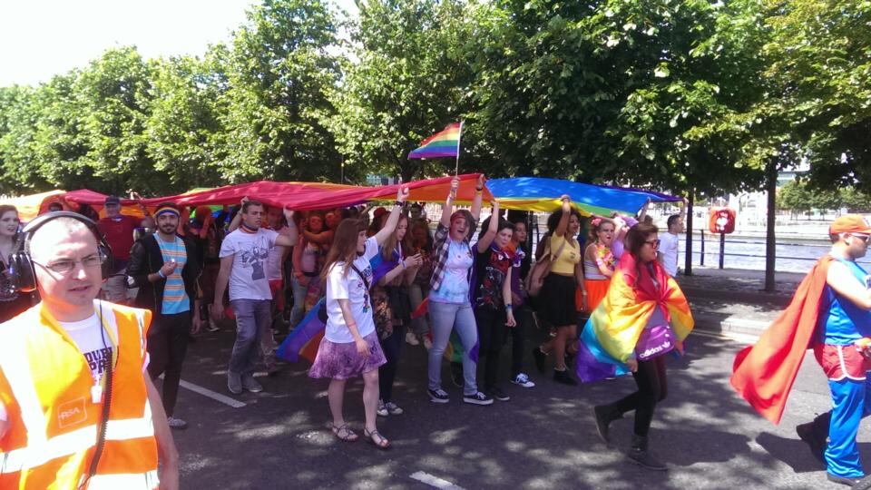 An estimated 40,000 people turned out in Dublin city centre this afternoon for the annual Dublin Pride Parade. Photograph: Pamela Duncan/The Irish Times