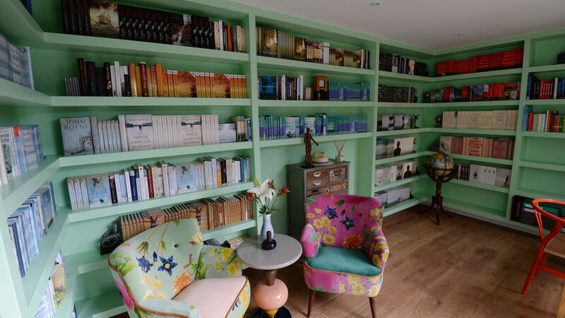 Books and more books: inside John Boyne’s home. Photograph: Alan Betson/The Irish Times