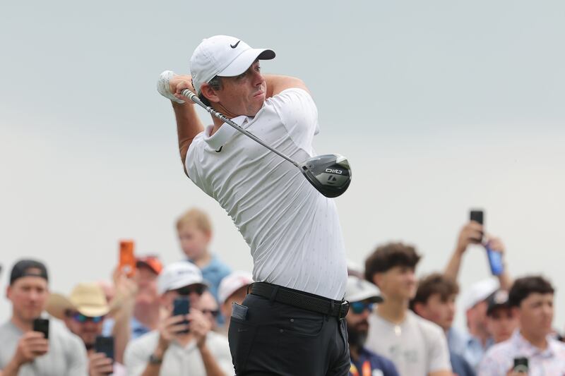 Rory McIlroy of Northern Ireland hits his tee shot on the fourth hole during the final round in Houston. Photograph: Jonathan Bachman/Getty
