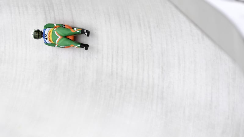 Elsa Desmond competes in the Women’s Singles during day 3 of the 50th FIL Luge World Championships. Photograph: Daniel Kopatsch/Getty