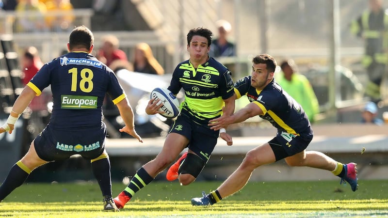 Joey Carbery was one of the Leinster players who showed a necessary willingness to fail in order to succeed during their clash with Clermont Auvergne. Photograph: Billy Stickland/Inpho
