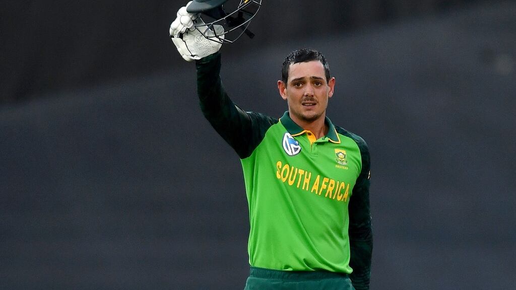 South Africa captain Quinton de Kock after scoring a century against England at Newlands Cricket Stadium in Cape Town, South Africa. Photograph: Ashley Vlotman/Gallo Images/Getty Images