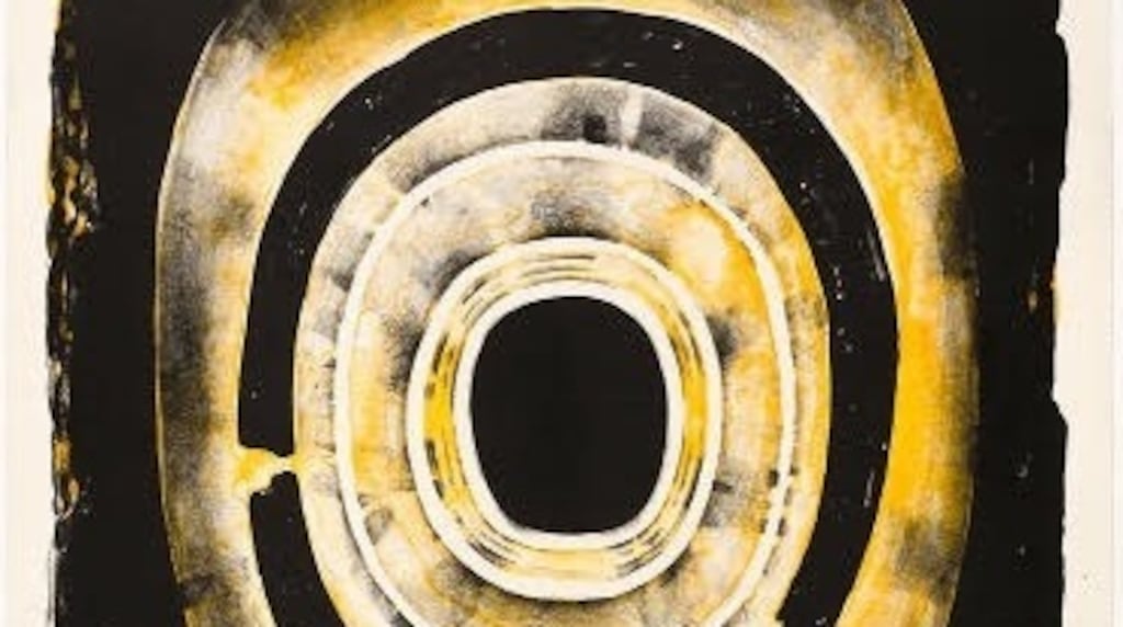 A detail from Fifth Stone, a 1964 lithograph by Lee Bontecou, echoing Maria Hummel’s lyric: “I hold you like a hole holds light.”