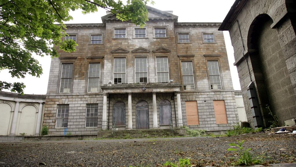 Aldborough House on Portland Row, one of the most spectacular Georgian buildings in Dublin, has been allowed fall into dereliction. Photograph: Matt Kavanagh/The Irish Times