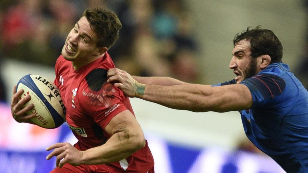 Wales’ scrumhalf Rhys Webb is wary of Irelands halfbacks. Photograph: Martin Bureau/Getty Images