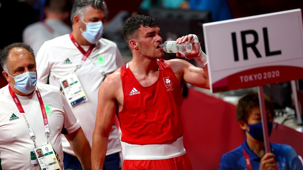 Emmet Brennan after his narrow loss to the world’s number two: took out credit union loans to support himself, worked a part-time job and, dogged by injury, managed to qualify for the Olympics in June. Photograph: James Crombie/INPHO