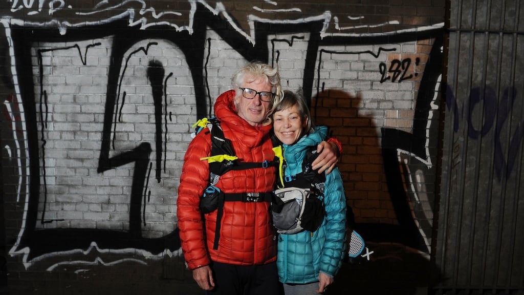 Simon Clark and Rachel Winter who are running around the coast of Ireland for their chosen charity Ecologia Youth Trust pictured in Dublin. Photograph: Aidan Crawley/The Irish Times