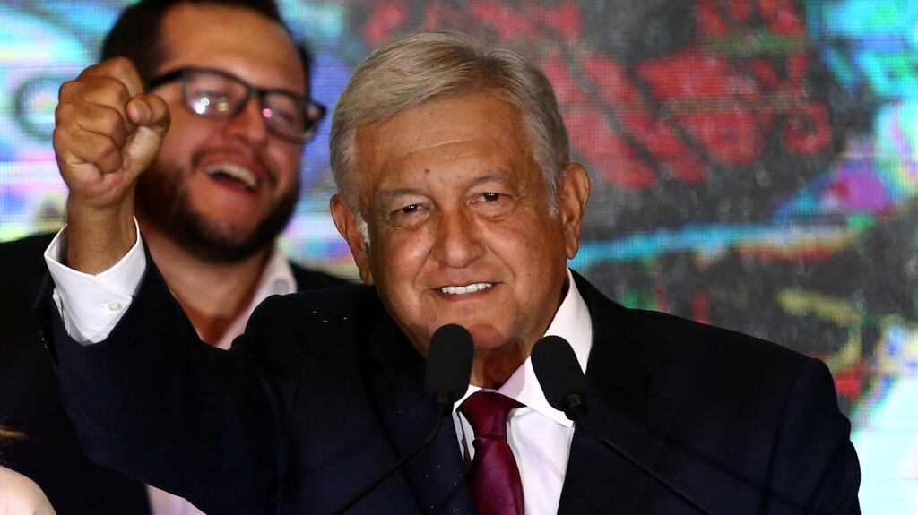 Mexico’s president-elect Andres Manuel López Obrador: critics have derided him as the country’s “tropical messiah”. Photograph: Edgard Garrido/Reuters