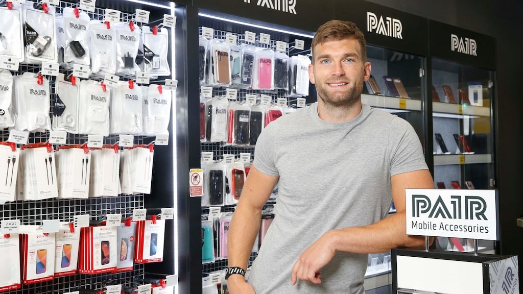 Mayo captain Aidan O’Shea at tech repair group Pair Mobile, which is celebrating its 10th birthday. As well as smart phones, they also do repairs on laptops and tablets. They are an Irish, family run business with walk-in stores in Dublin, Cork and Limerick. They also take posted devices from anywhere in the country. Photograph: Leon Farrell / Photocall