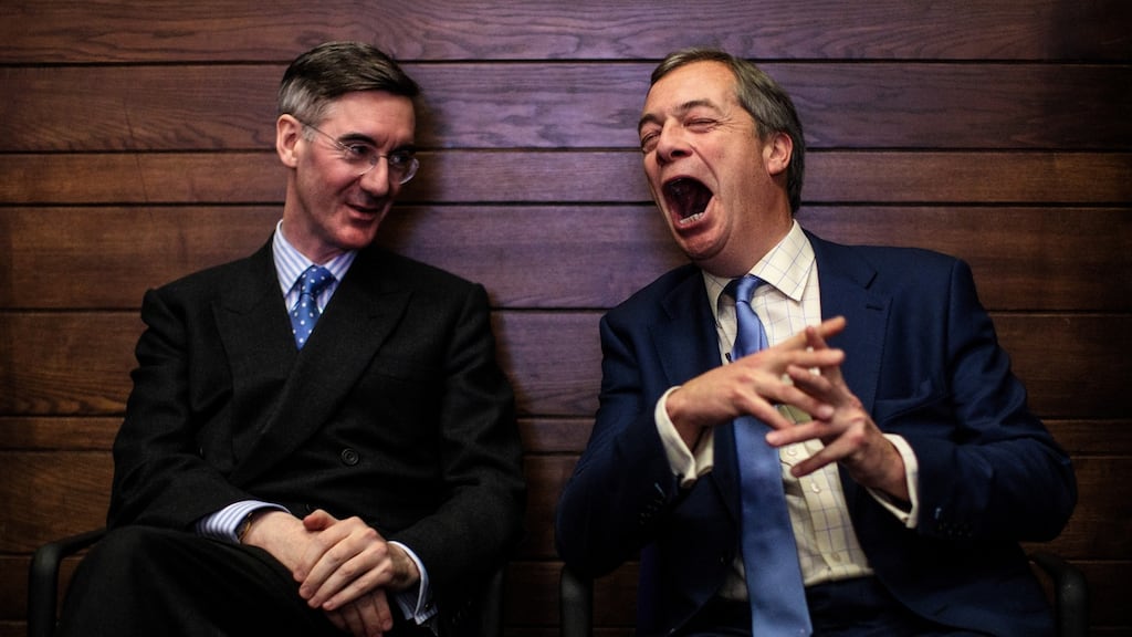 How much risk are the no-dealers willing to bear? On a personal level, none at all. Jacob Rees-Mogg has moved hedge funds to Dublin and advises his clients on how to “Brexit-proof” their investments. Nigel Farage admitted that his two children and his wife have German passports and will remain entitled to EU citizenship. Photograph: Getty Images