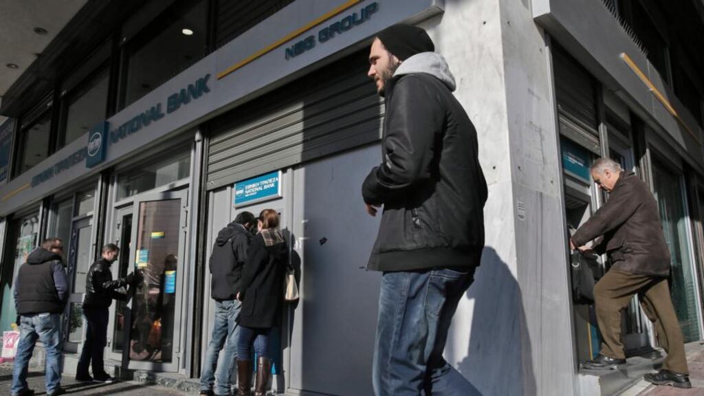 Greece’s central bank said on Sunday that the situation with deposit outflows from the country was under control. Photograph: EPA