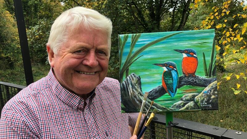 Don Conroy leads a painting workshop in the salubrious surrounds of The Lodge at Ashford Castle