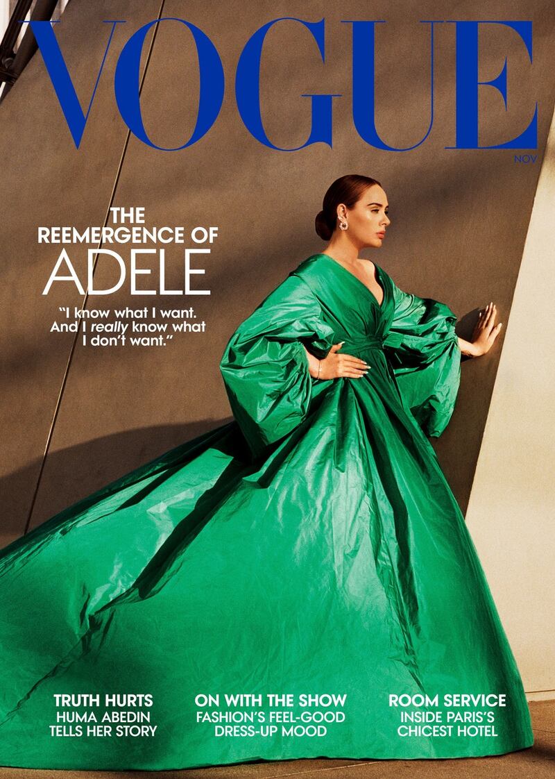 Vogue: Adele on the cover of the magazine’s US edition. Photo: Alasdair Mclellan/Vogue via PA Wire