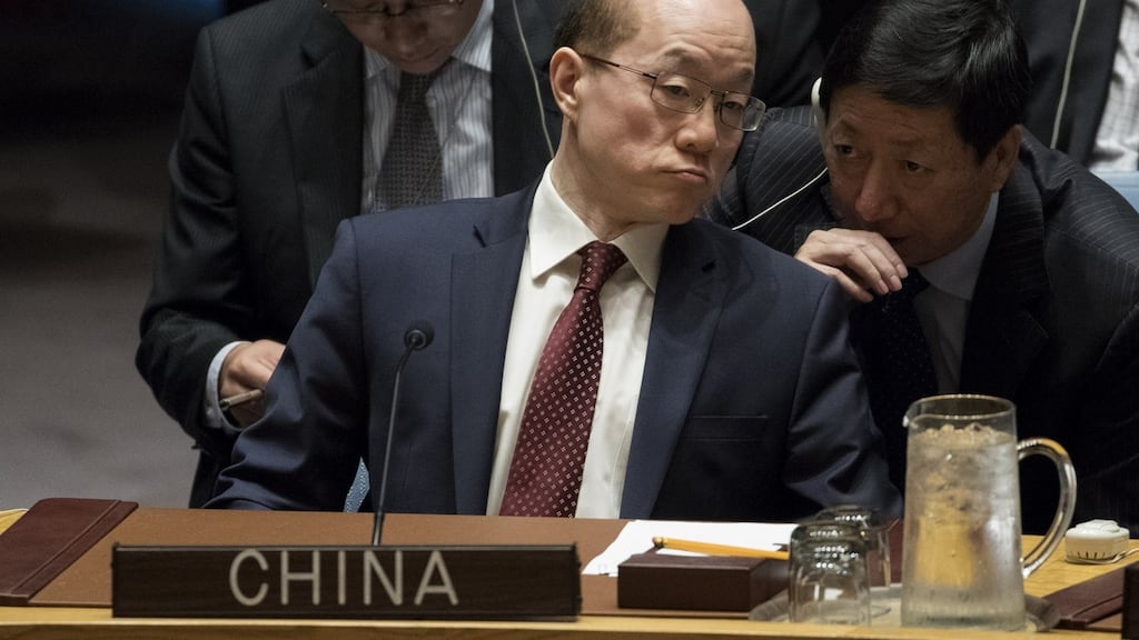 Liu Jieyi, Chinese ambassador to the United Nations, during a meeting of the UN Security Council on the subject of North Korea in New York on September 11th. Photograph: Drew Angerer/Getty Images