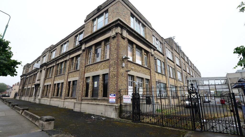 The former Player Wills tobacco factory on South Circular Road in Dublin 8. Hines, the developer behind plans for a 19-storey tower at the site, says it had ‘no intention’ of developing a co-living scheme there until the retention of the old factory was mooted. Photograph: Dara Mac Donaill / The Irish Times