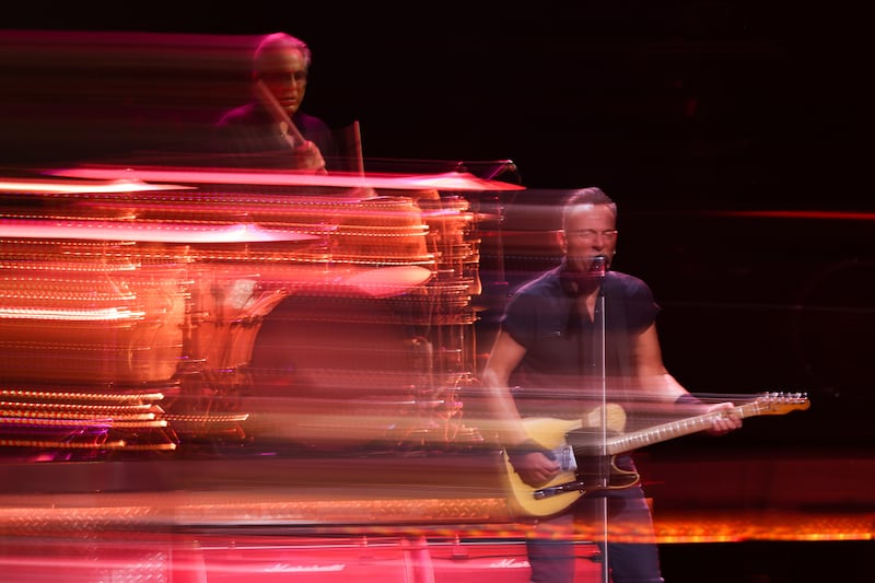 Bruce Springsteen on stage in New York. Photograph: Mike Coppola/Getty