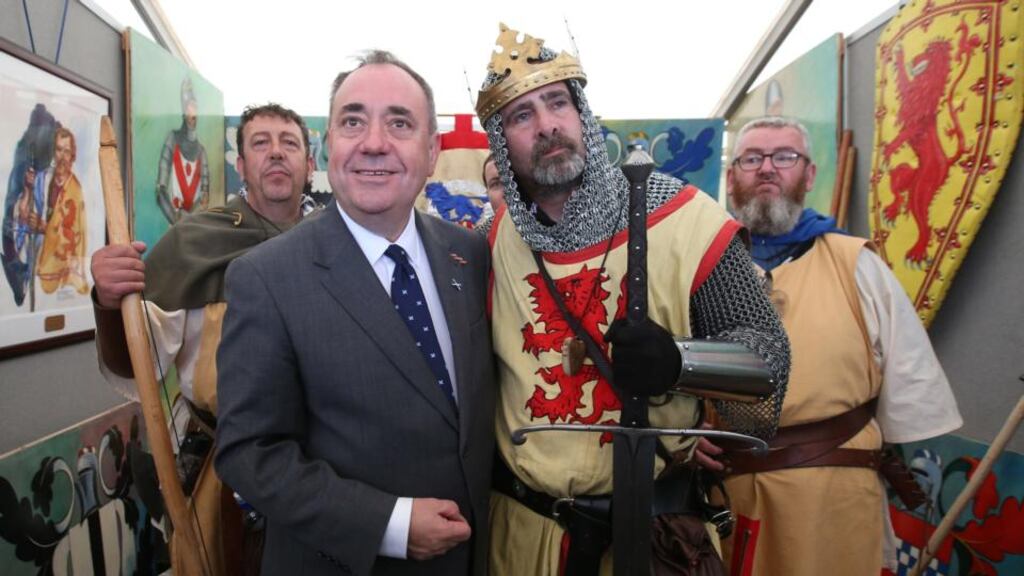 Scotland’s first minister Alex Salmond on the campaign trail. Actuarial numbers matter in the Scottish independence debate, amid charge and counter-charge over how much Scotland can afford to pay in pensions if it decides to go it alone. Photograph: PA