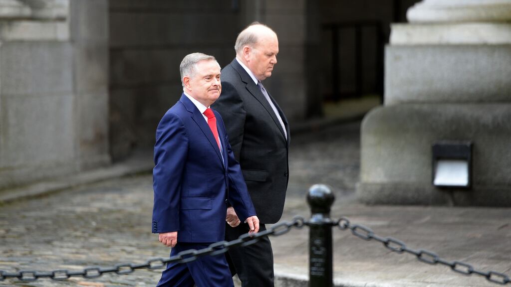 Ministers Michael Noonan and Brendan Howlin: survey asked how important companies considered Budget 2016 was to the outlook for their businesses. Photograph: Eric Luke
