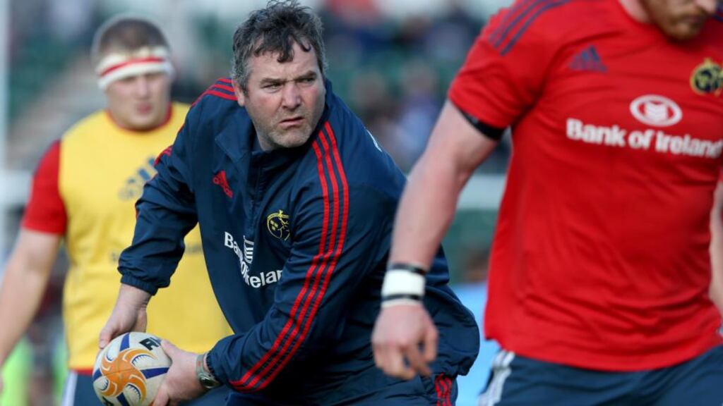 Incoming Munster coach Anthony Foley will be assisted by Mick O’Driscoll, Brian Walsh, Ian Costello and Jerry Flannery. Photograph: Dan Sheridan / Inpho