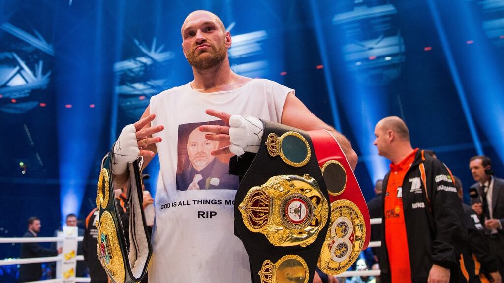 Heavyweight champion of the world Tyson Fury has offered Wladimir Klitschko a rematch following his win in Dusseldorf on Saturday night. Photograph: Epa