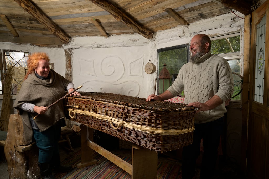 Westcountry Willows are a husband and wife team based in Co Roscommon. Kate and Alan Burrows make coffins created from 100 per cent sustainable Irish willow grown on their own land. Photograph: Michael McLaughlin