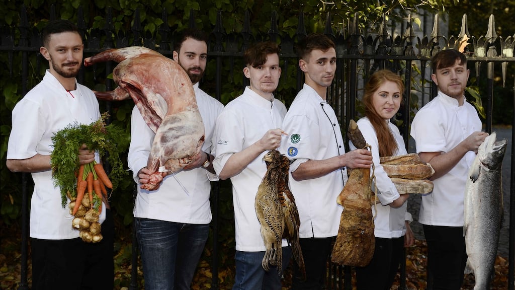 Euro-Toques young chef of the year finalists: Glen Sutcliffe; Killian Crowley; Chris Fullam; Marc McWilliams; Maeve Walsh and Gary Doyle. Photograph: Clodagh Kilcoyne