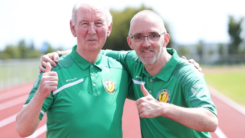 Transplant Team Ireland’s Thomas Flannery with team manager Colin White.