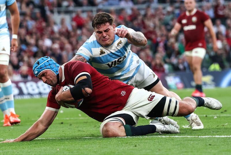 Tadhg Beirne ran a great line for his try in the first half. Photograph: Billy Stickland/Inpho