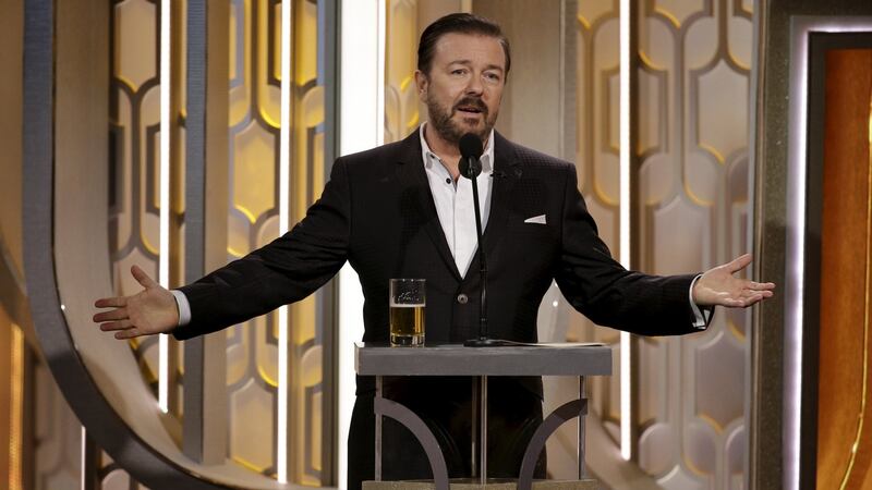 Ricky Gervais hosts the 73rd Golden Globe Awards in Beverly Hills, California, January 10th, 2016. Photograph: Paul Drinkwater/NBC Universal/Reuters