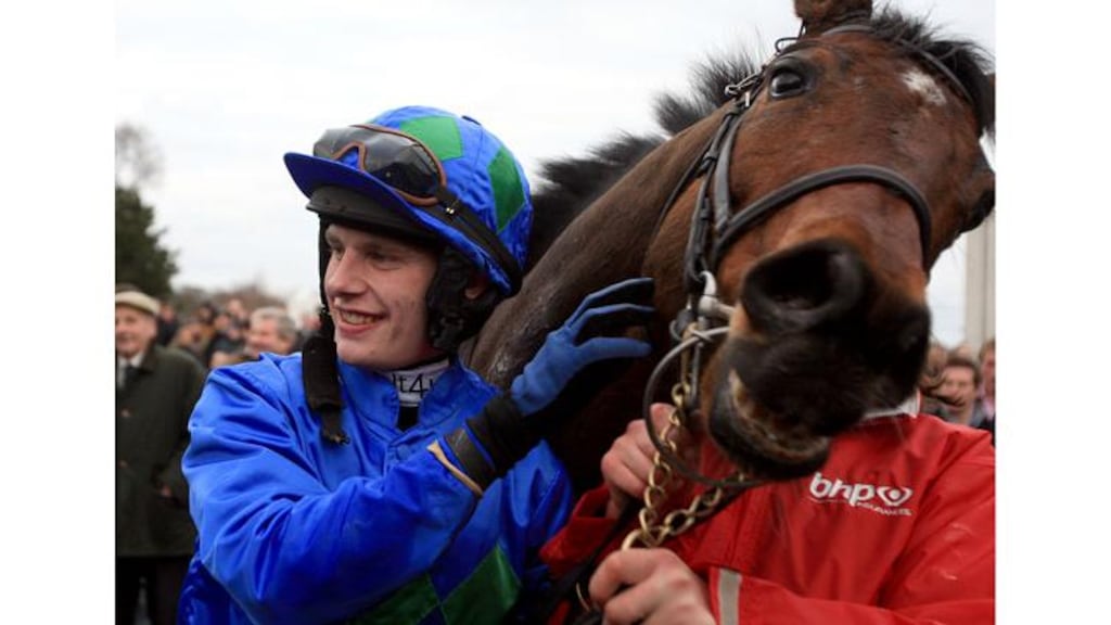 Paul Townend with Hurricane Fly after winning the BHP Insurances Irish Champion Hurdle at Leopardstown. - (photograph: Dan Sheridan/Inpho)