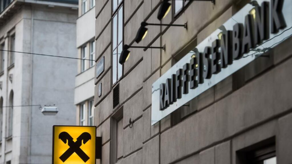 Raiffeisen Bank, which makes most of its profit in the former Soviet Union, says this year’s results may suffer from the Ukraine crisis after it beat estimates for the fourth quarter. Photograph: Akos Stiller/Bloomberg