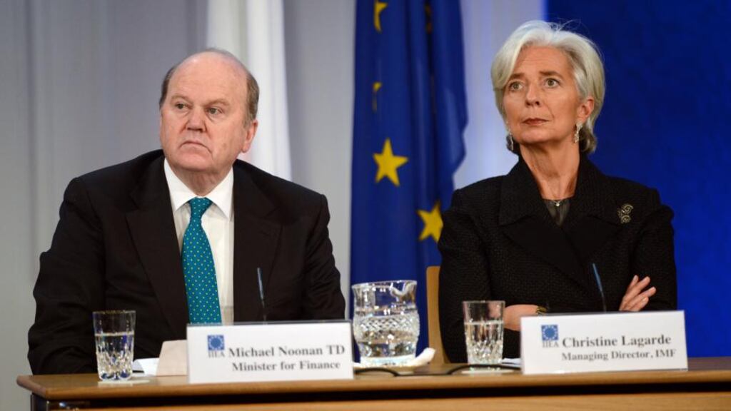 Minister for Finance Michael Noonan, and chief executive of the IMF Christine Lagarde in Dublin Castle last month. Photograph: Alan Betson