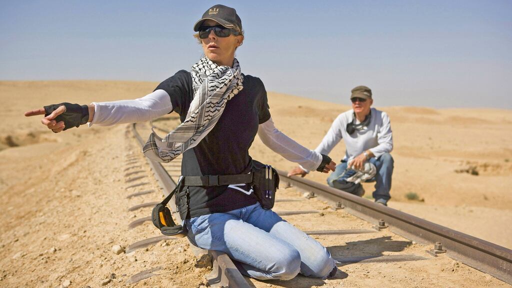 Director Kathryn Bigelow on  the set of her film The Hurt Locker: one of the few women to benefit from the same critical treatment her male counterparts receive. Photograph: Johnathan Olley/Summit Entertainment