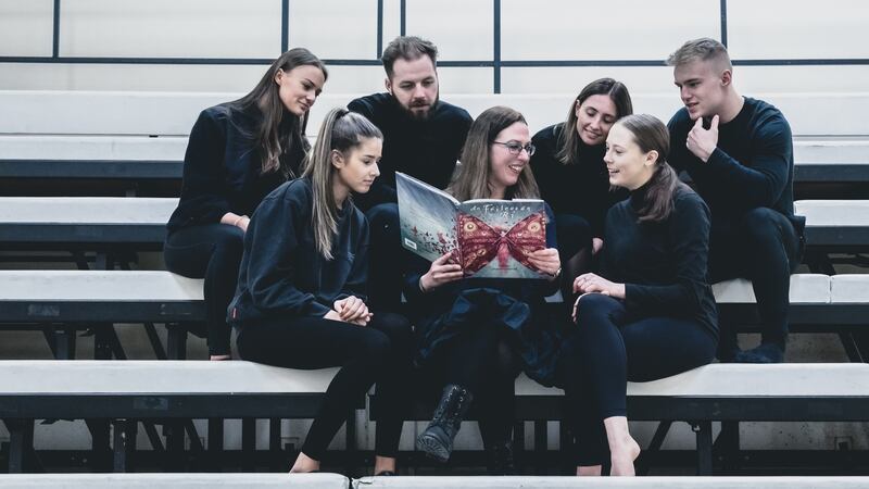 Dancers with author Maire Zepf. Photograph: Christopher Barr