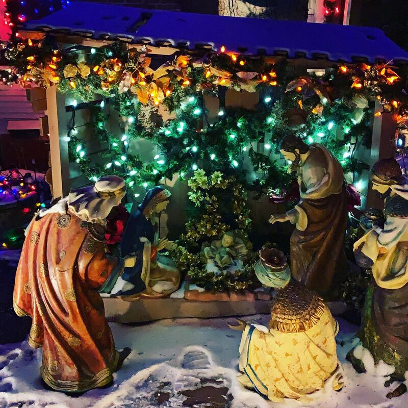 Manger scene near Amy Moody’s house in Western Canada. Photograph: Amy Moody