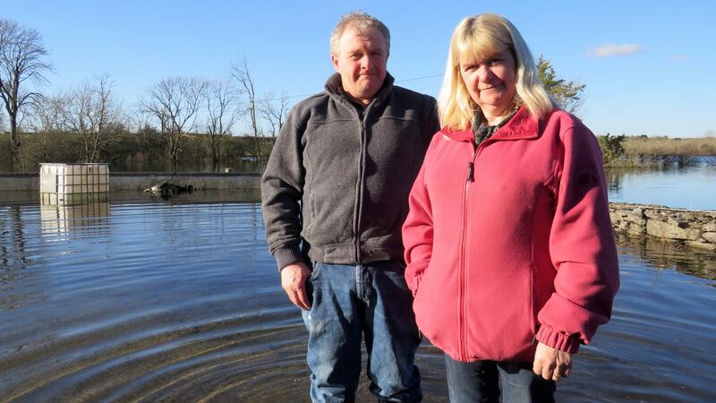 It will be months before the land returns to normal at Micheál and Ann Flaherty’s farm in Gort, Co Galway. Photograph: Jennifer O’Connell/The Irish Times