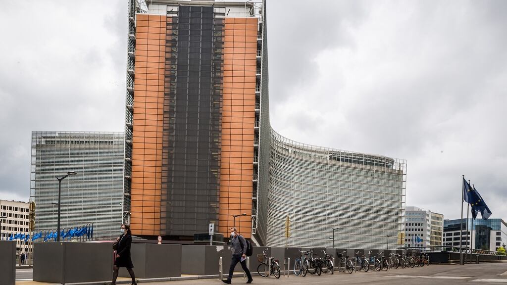 The Berlaymont building, which houses offices of the European Commission, in Brussels, Belgium.