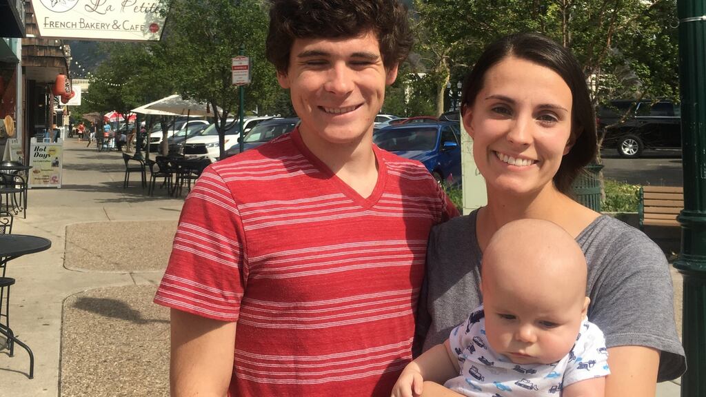 Provo residents David and Jerianne (with baby Benjamin) are both students at Brigham Young University. Photograph: Suzanne Lynch