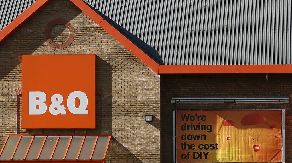 Kingfisher trades as B&Q and Screwfix in Ireland and Britain