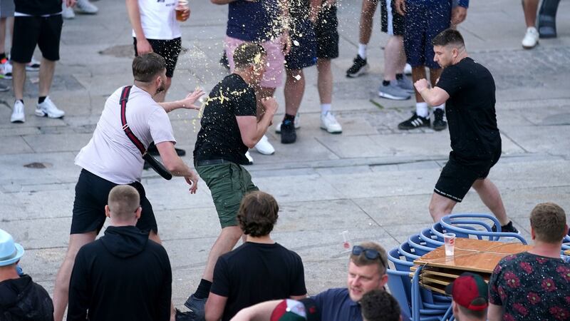 Police broke up some minor scuffles between fans. Photo: Adam Davy/PA Wire