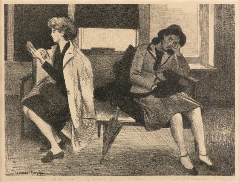 Casting Office, an etching by Raphael Soyer, €350-€500, Adam's