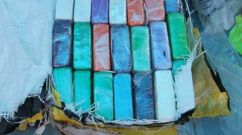 The haul weighed 939kg and was up to 70 per cent pure. Photograph: NCA/PA