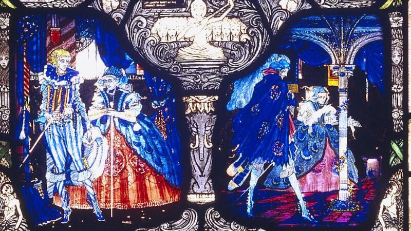 Detail from Eve of St Agnes stained glass window by Harry Clarke. Photograph: Hugh Lane Gallery