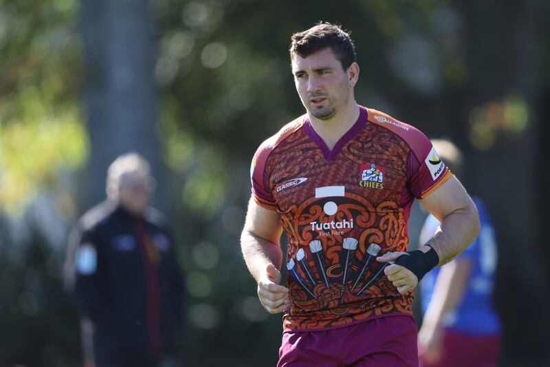 Simon Parker of the Chiefs makes his New Zealand debut at number eight against Argentina in Buenos Aires. Photograph: Michael Bradley/Getty Images